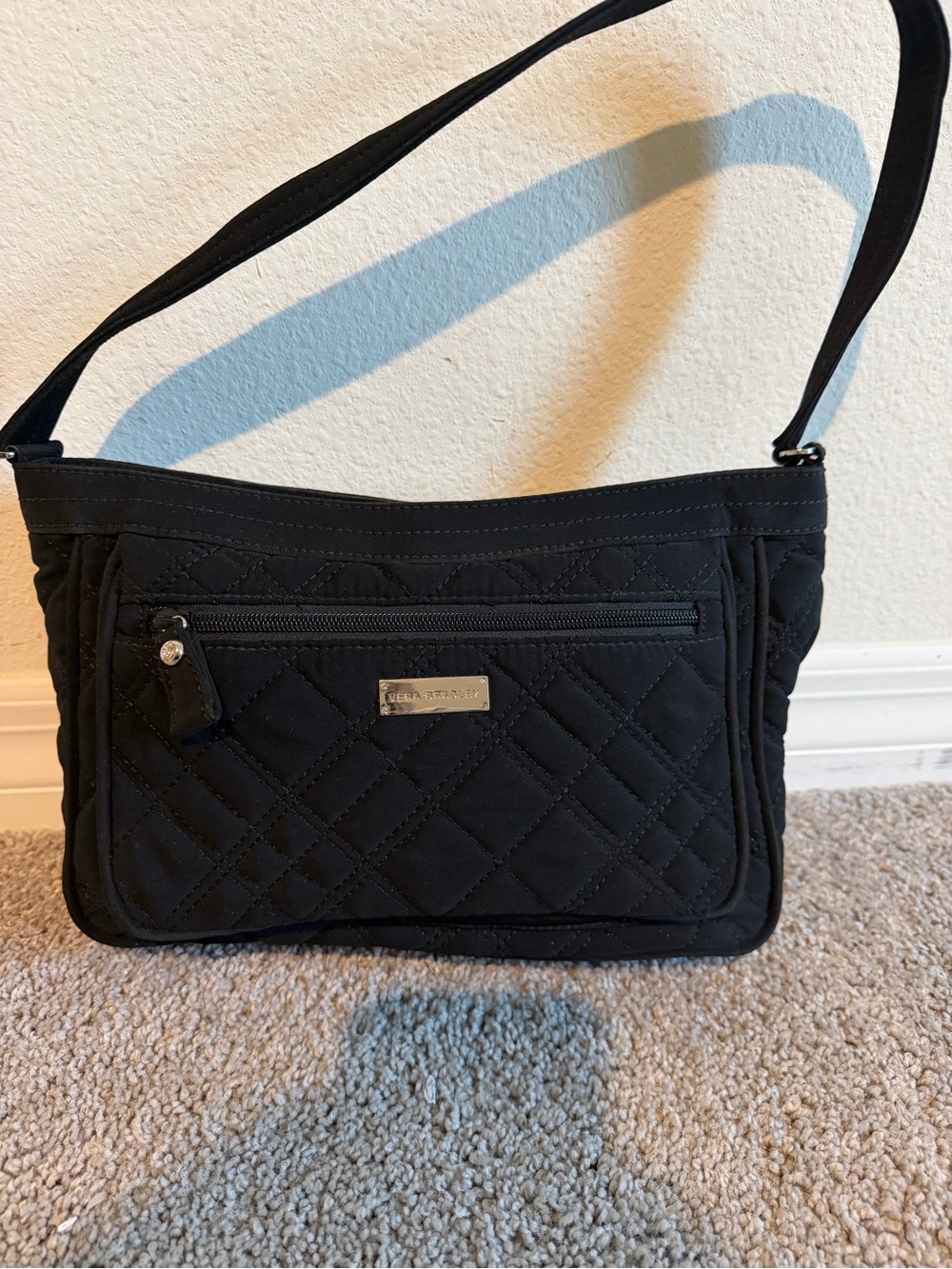 Vera Bradley Black Quilted Crossbody Shoulder Bag